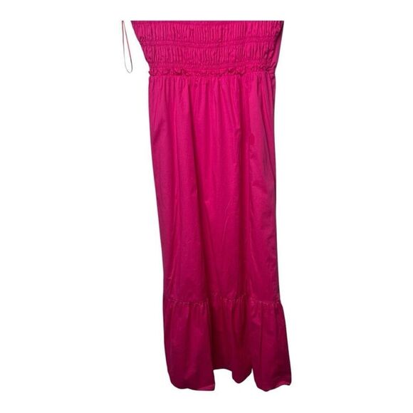 Jason Wu Magenta Smocked Cut Out Eyelet Lace MIDI Dress Size S Pink Tiered - Picture 4 of 12